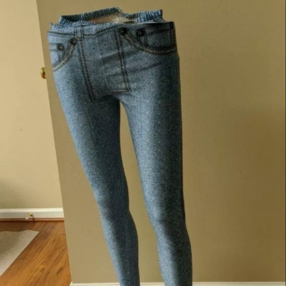 0-10 Creamy Soft Blue Jean Leggings - USA Fashion Jeggings One Size - Picture 7 of 8